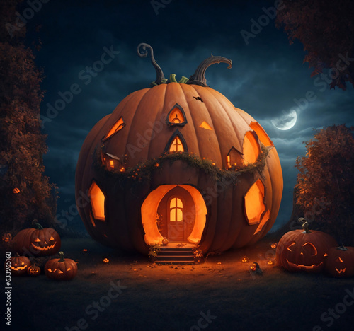 Halloween pumpkin horror house