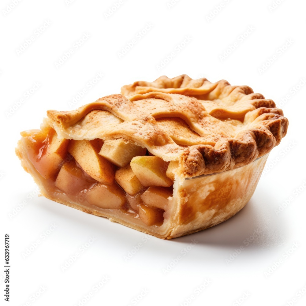 Apple Pie on plain white background - product photography Apple Pie on plain white background - product photography