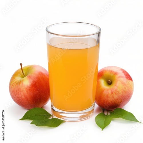 Apple Juice on plain white background - product photography