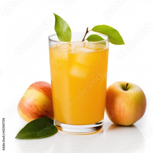 Apple Juice on plain white background - product photography
