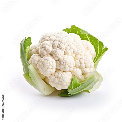 Cauliflower on plain white background - product photography