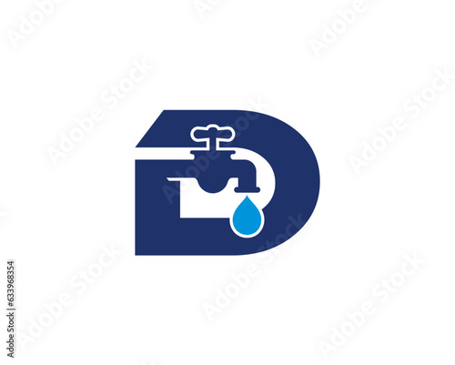 Letter D and Faucet Logo Design 001