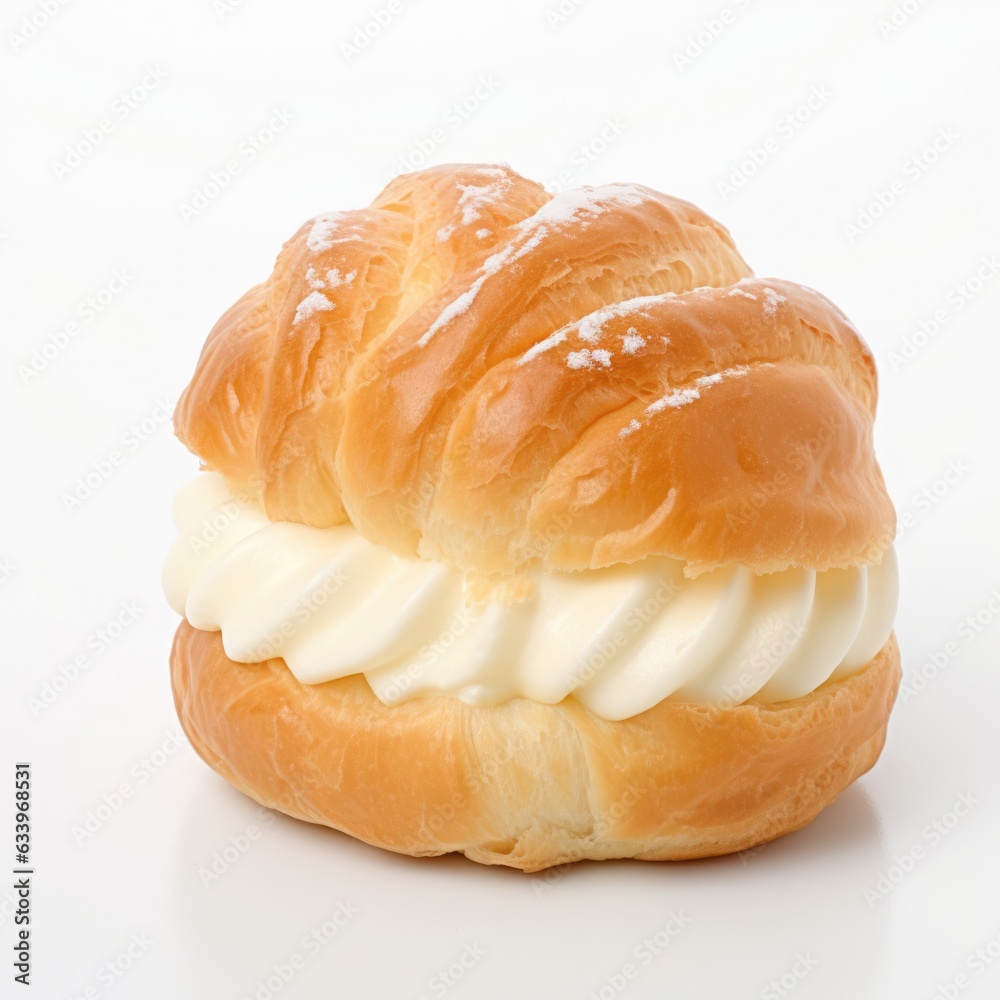 Creampuff on plain white background - product photography Creampuff on plain white background - product photography