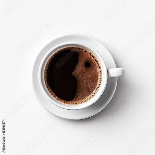 Cup of Coffee on plain white background - product photography