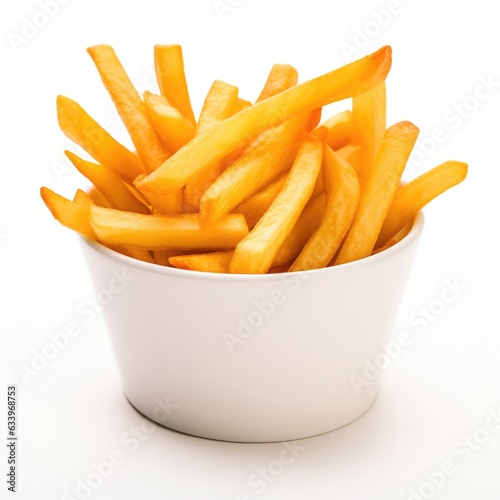 French Fries on plain white background - product photography