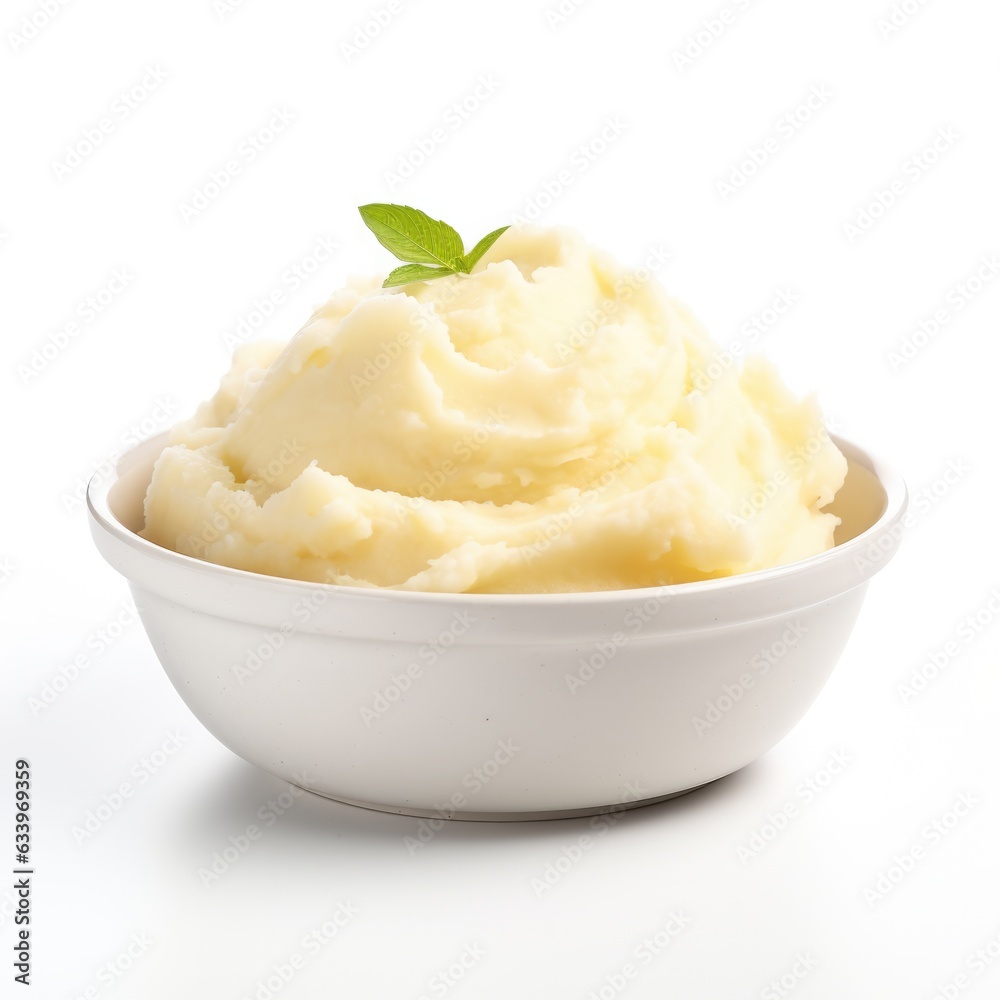 Mashed Potatoes on plain white background - product photography Mashed Potatoes on plain white background - product photography