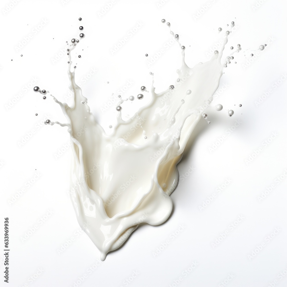 Splash of Milk on plain white background - product photography Splash of Milk on plain white background - product photography