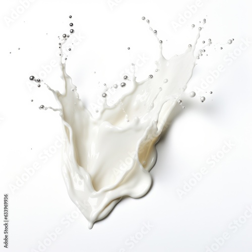 Splash of Milk on plain white background - product photography
