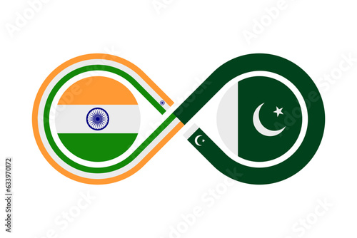 india and pakistan flag. hindi and urdu language translation icon. vector illustration isolated on white background