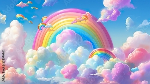 Obraz na plátně Fantasy sky rainbow