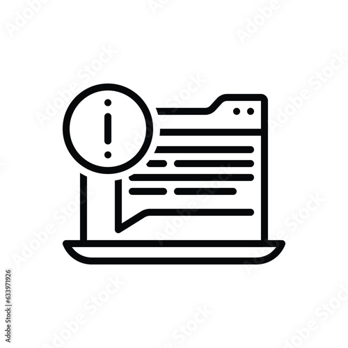 Black line icon for disclaimer 