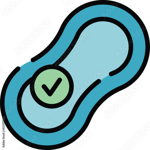 Birth contraception icon outline vector. Pill control. Patch health color flat