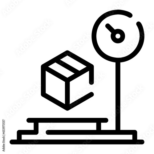 luggage scale line icon