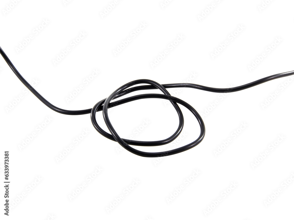 Black wire cable of usb and adapter isolated on white background.Electronic Connector.Selection focus. Black wire cable of usb and adapter isolated on white background.Electronic Connector.Selection focus.