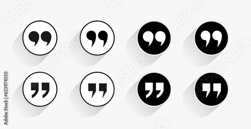set of double inverted commas sign banner for speech or opinion