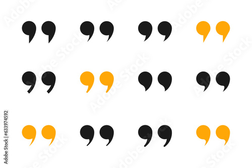 collection of quotation mark sign background for web communication