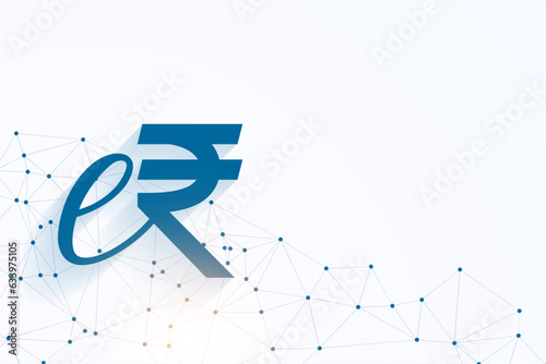 virtual money e-rupi erupee symbol in network connection background photo