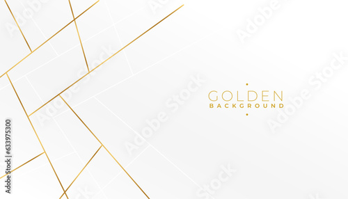 abstract golden geometric lines on white banner for backdrop