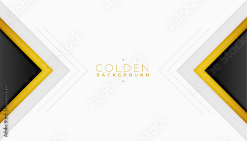 white backdrop banner with stylish golden abstract design