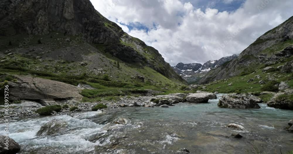 The Estaube gave, Estaube cirque, Hautes Pyrenees, France The Estaube gave, Estaube cirque, Hautes Pyrenees, France