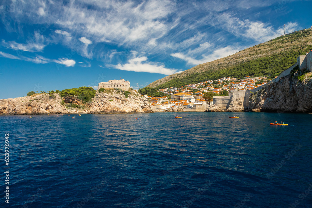 Fototapeta premium Elaphiti Islands, Croatia 08-03-2023 The Elaphiti Islands is a small archipelago consisting of several islands stretching northwest of Dubrovnik, in the Adriatic Sea. 