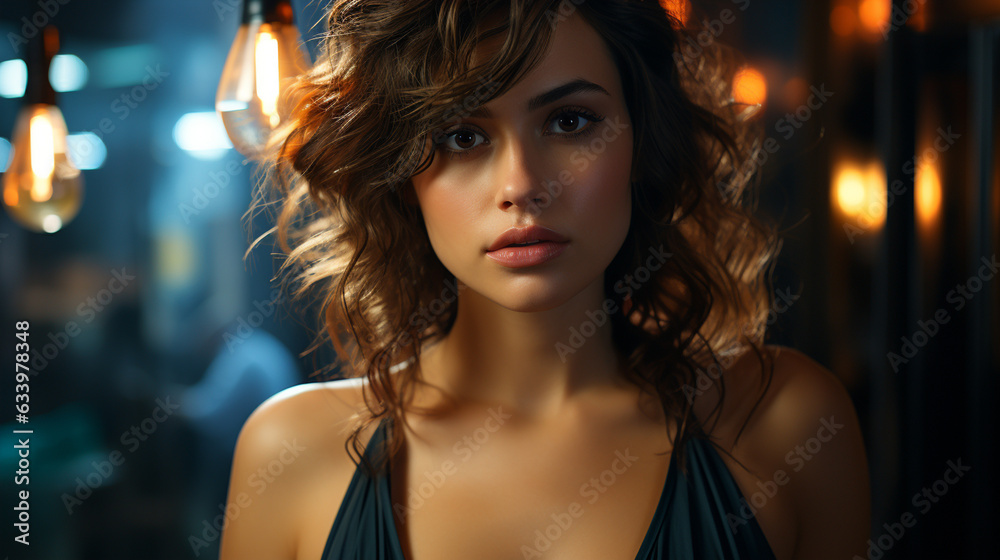 Fototapeta premium Portrait of beautiful woman. Generative Ai