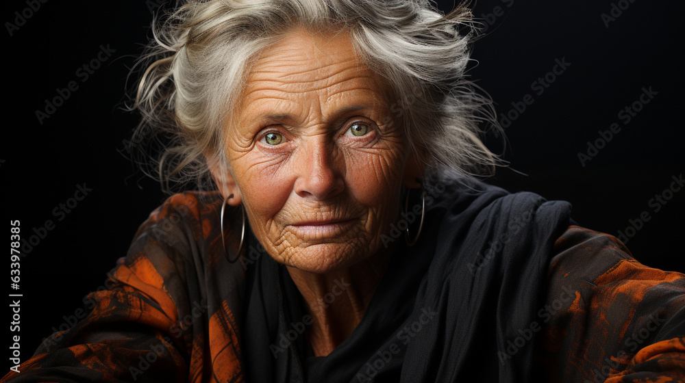 Portrait of elderly woman. Generative Ai Portrait of elderly woman. Generative Ai