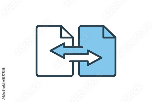 Convert file icon. suitable for web site design, app, user interfaces. flat line icon style. Simple vector design editable