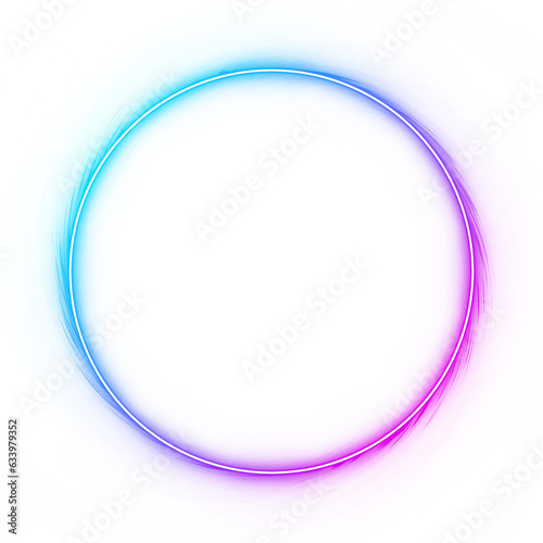 cool colorful neon border frame circles