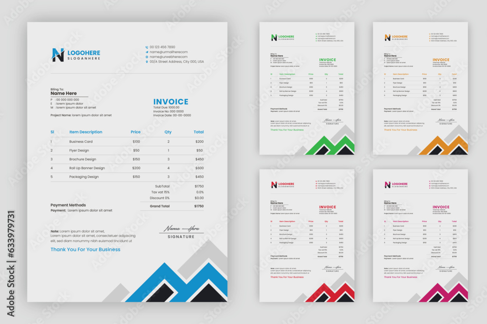 Invoice minimal design template. Bill form business invoice accounting ...