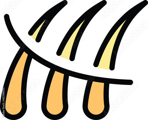 Cut hair icon outline vector. Cream wax. Woman remove color flat