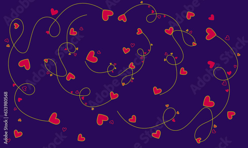 Floral background with hearts illustration design, Love wallpaper, beauty  vector design