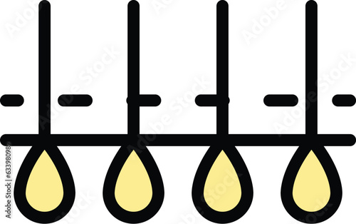 Hair skin depilation icon outline vector. Candle wax. Aroma cute color flat