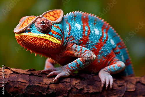 vibrant chameleon showcasing its ability to change