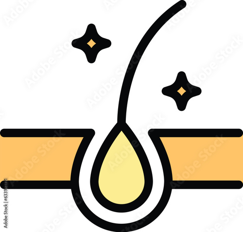Clean hair removal icon outline vector. Wax candle. Cream paraffin color flat