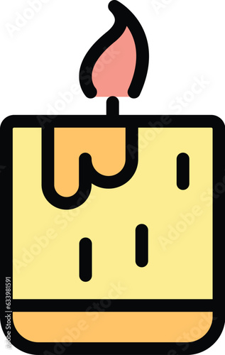 Candle wax icon outline vector. Hair cream. Aromatic paraffin color flat