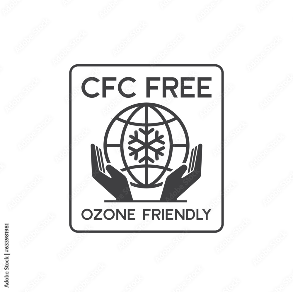 illustration of cfc free, ozone friendly, vector art.