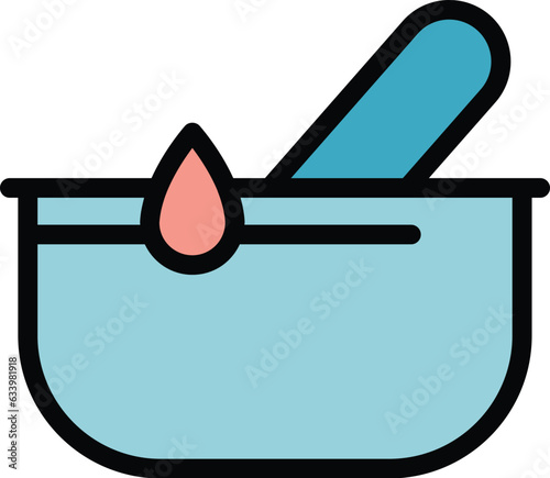 Remove decoration icon outline vector. Candle wax. Hair cream color flat