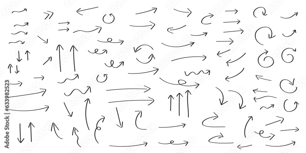 black hand drawn arrow set.Collection of hand drawn isolated arrows.Black doodle arrows black hand drawn arrow set.Collection of hand drawn isolated arrows.Black doodle arrows