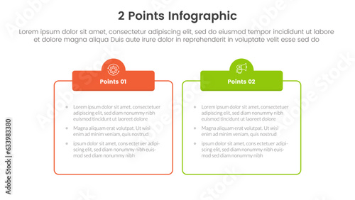 versus or compare and comparison concept for infographic template banner with outline box table with header with two point list information