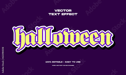 Halloween editable text effect. Cartoon spooky medieval style