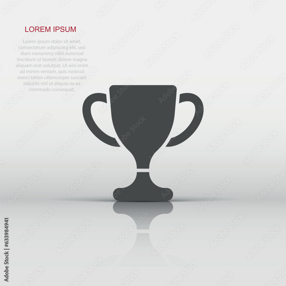 Trophy cup icon in flat style. Goblet prize vector illustration on isolated background. Award sign business concept. Trophy cup icon in flat style. Goblet prize vector illustration on isolated background. Award sign business concept.