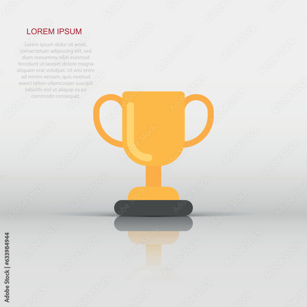 Trophy cup icon in flat style. Goblet prize vector illustration on isolated background. Award sign business concept. Trophy cup icon in flat style. Goblet prize vector illustration on isolated background. Award sign business concept.