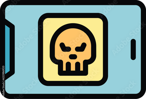 Tablet antivirus icon outline vector. Website privacy. Secure password color flat