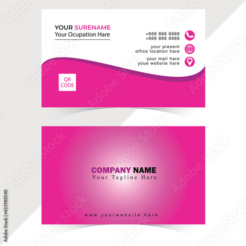 Double-sided creative business card design. landscape design template. Vector illustration, ID card design, Business card template