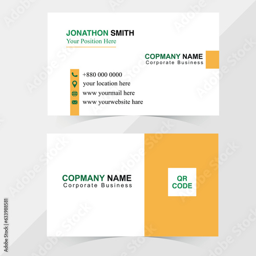 Double-sided creative business card design. landscape design template. Vector illustration, ID card design, Business card template