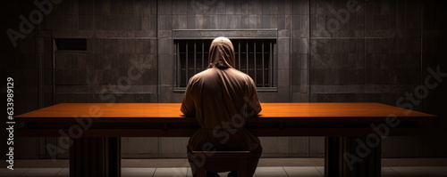 In Denial A defendant sits in the dock refusing to accept the truth revealed in his interrogation