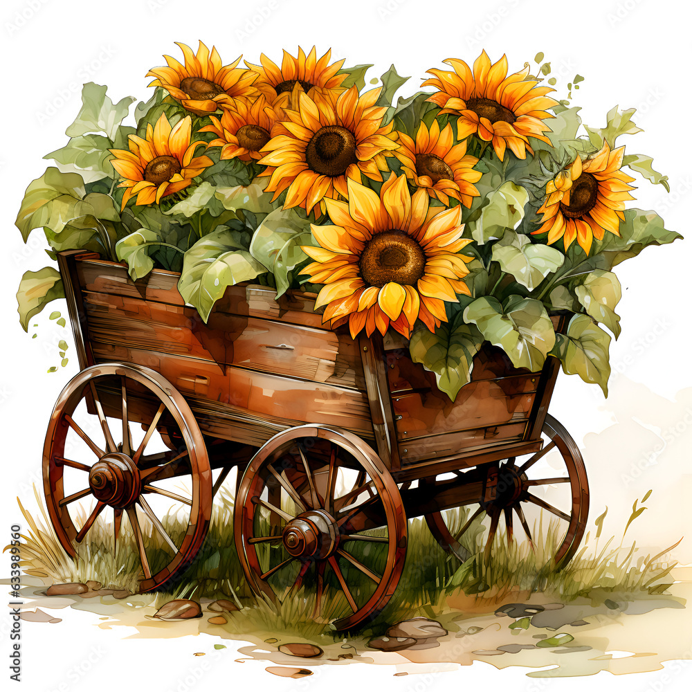 carriage with flowers