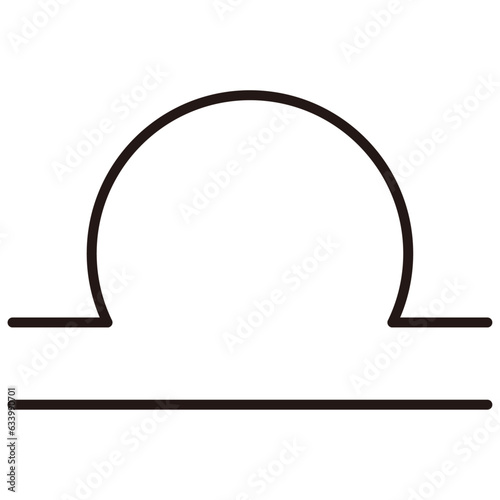 天秤座の白黒マークイラスト