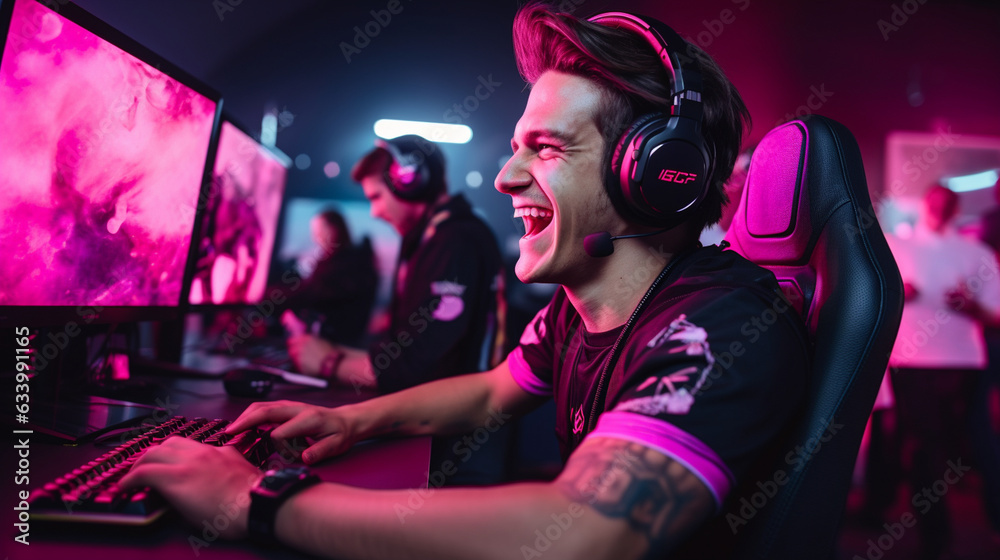 The gamer wearing a gaming jersey, ready to conquer virtual challenges The gamer wearing a gaming jersey, ready to conquer virtual challenges